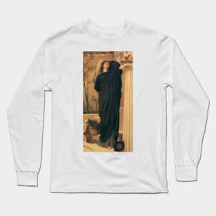 Electra At The Tomb Of Agamemnon by Frederic Leighton Long Sleeve T-Shirt